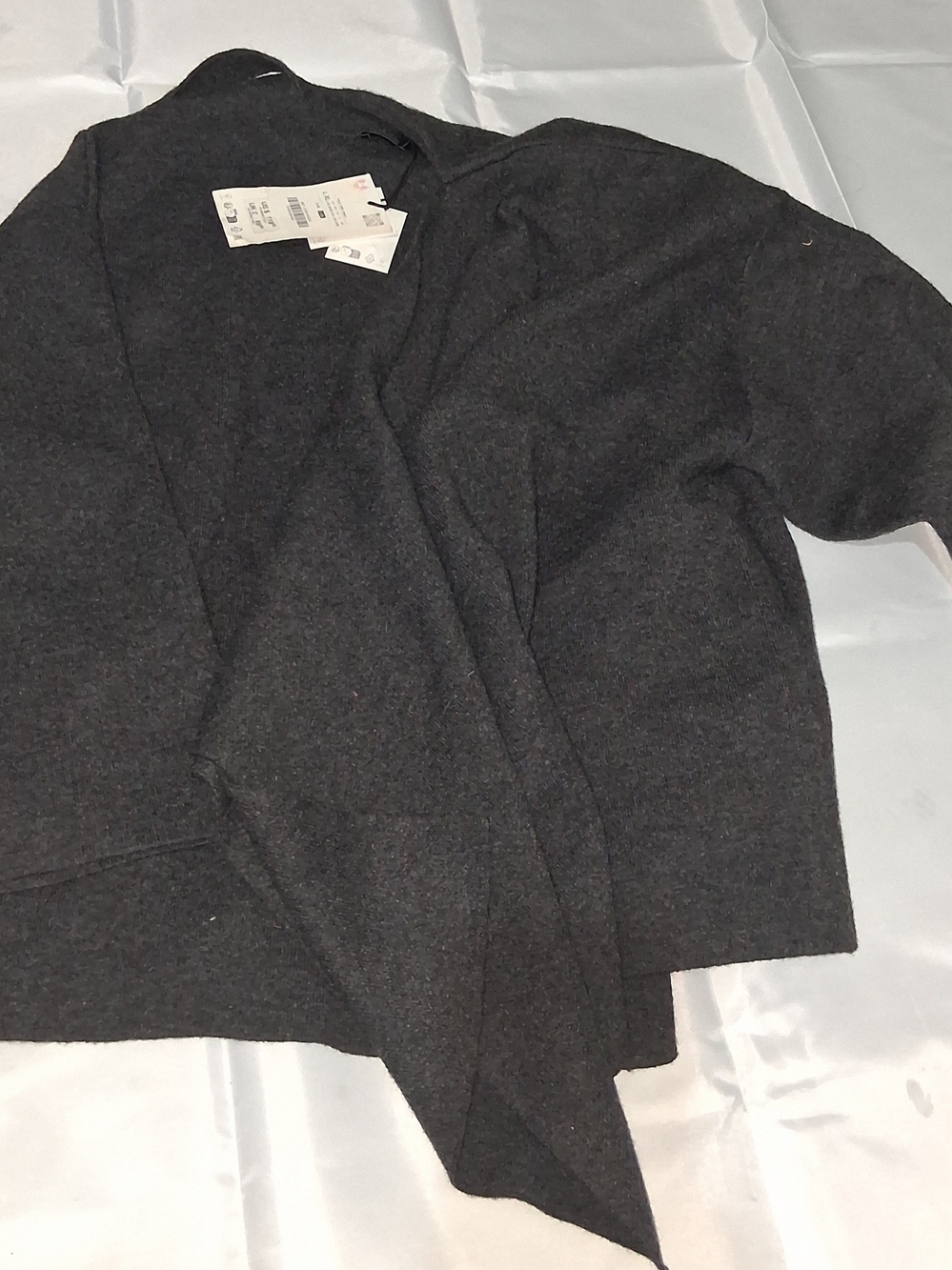 Zara Dark Charcoal Open-Front Women's Cardigan